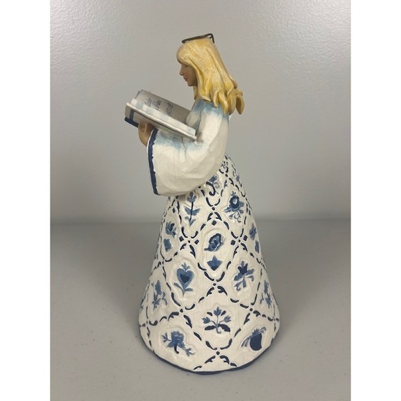Jim Shore Heartwood Creek Singing Angel Figurine Blue White No Wings 2003 - Picture 3 of 11